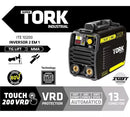 Máquina De Solda Inversora Tig Mma Touch 200 Amp Vrd Tork + Mascara De Solda Automática 4k Ton. 9-13 Tork