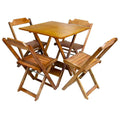 Conjuntos de Jogo de Mesa 70x70 Com 4 Cadeiras Dobráveis